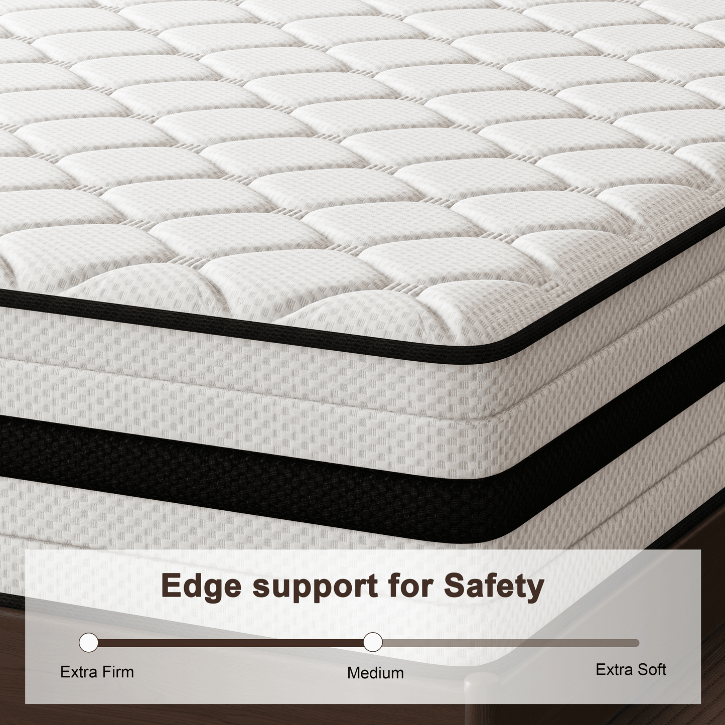 SEEUO Twin Mattress,14 inch Hybrid Mattress in a Box with Memory Foam & Individual Pocket Spring for Edge Support,Pressure Relief,Medium Firm,CertiPUR-US