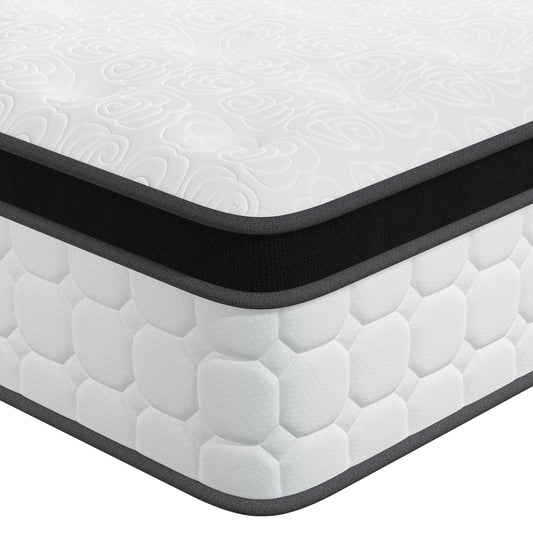 Tvdfgts 14 inch Full Size Mattress, Cooling Gel Memory Foam Mattress in a Box,Individual Pocket Spring Hybrid Mattress with Pressure Relief & Motion Isolation,Soft and Comfort,Medium-Firm,CertiPUR-US