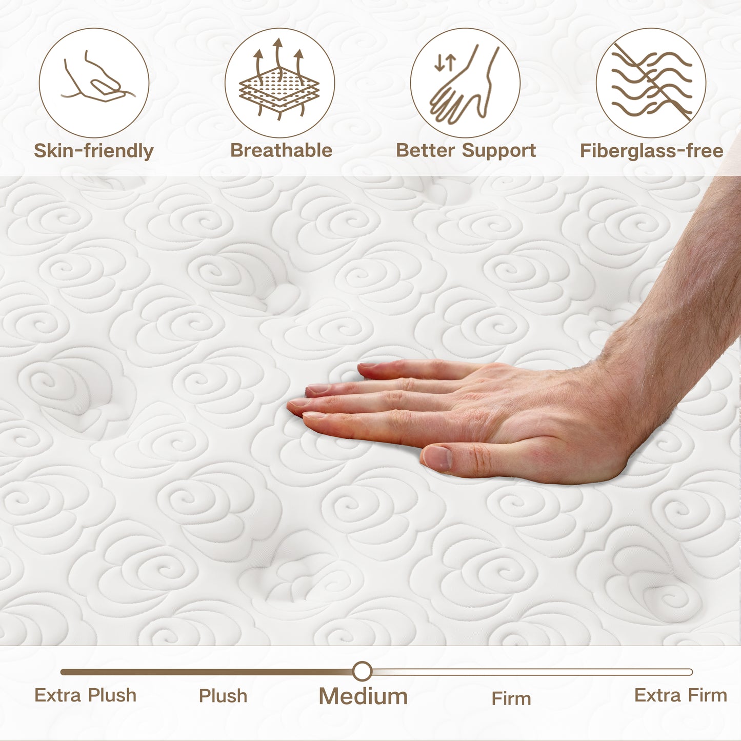 Tvdfgts 14 inch Twin Mattress, Cooling Gel Memory Foam Mattress in a Box, Individual Pocket Spring Hybrid Mattress with Pressure Relief & Motion Isolation, Soft and Comfort, Medium-Firm, CertiPUR-US