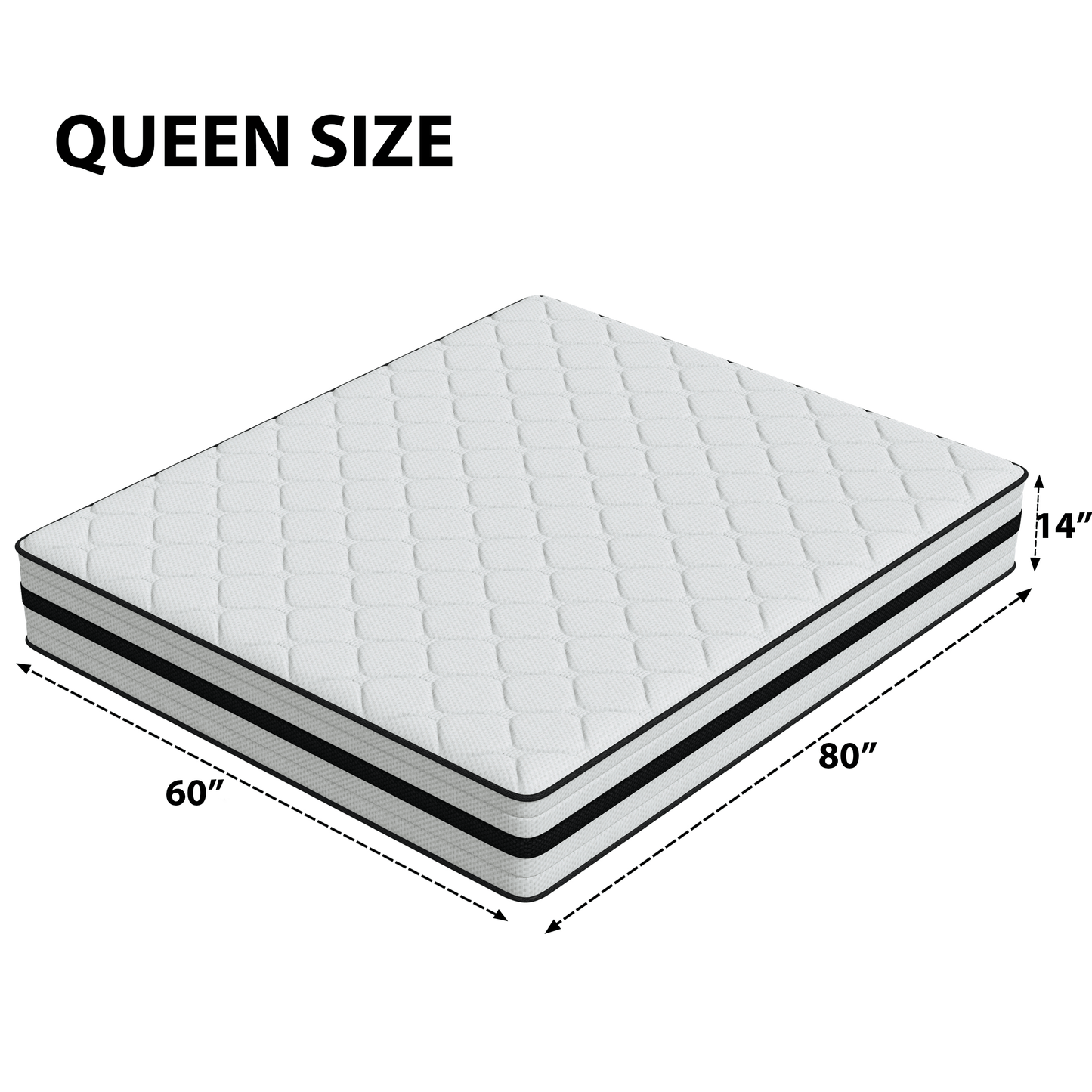 SEEUO Queen Mattress,14 inch Hybrid Mattress in a Box with Memory Foam & Individual Pocket Spring for Edge Support,Pressure Relief,Medium Firm,CertiPUR-US