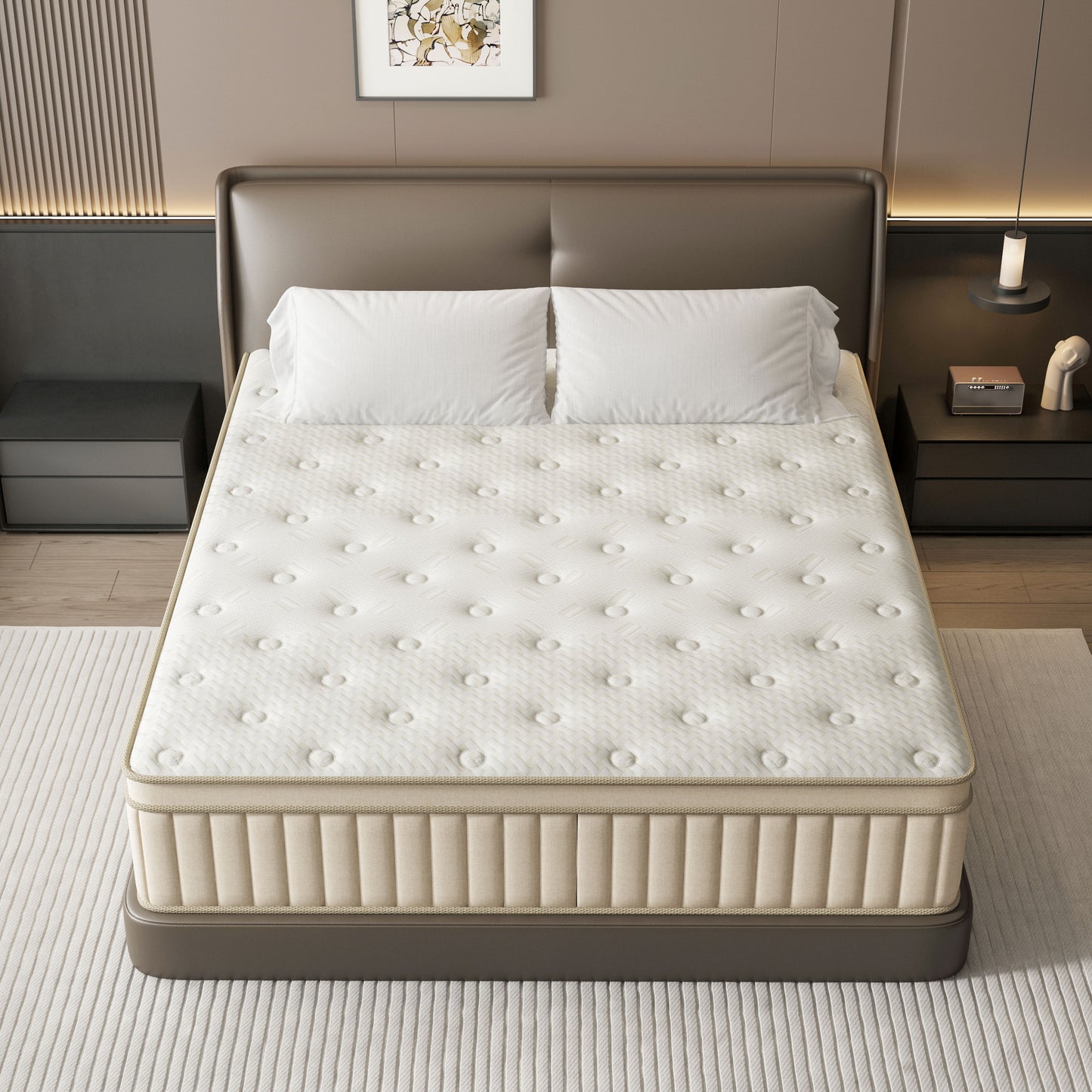 GUUKIN King Mattress, 12 Inch Hybrid Gel Memory Foam Mattress with Individually Wrapped Pocket Coils, Medium Firm Support, Pressure Relief, Mattress in a Box