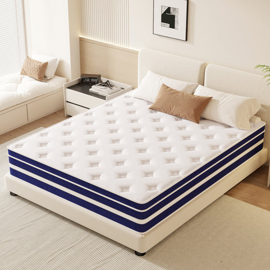 GUUKIN 10 inch Twin Mattress, Memory Foam & Spring Hybrid Medium Comfort Twin Size in a Box,Adult