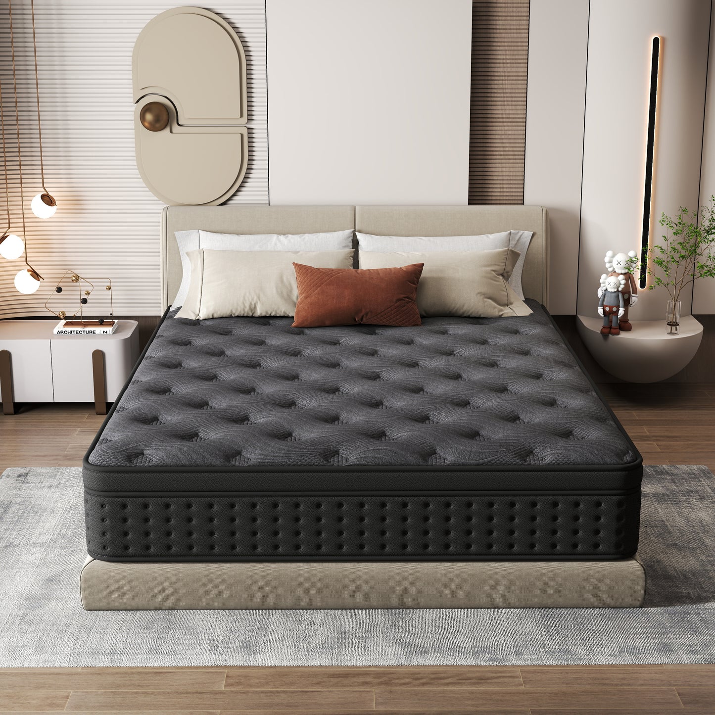 Zekbip 12 inch Twin Mattress in a Box, Hybrid Gel Memory Foam with Individually Wrapped Pocket Coils, Medium Firm, Pressure Relief, Cooling Sleep Support for Adult