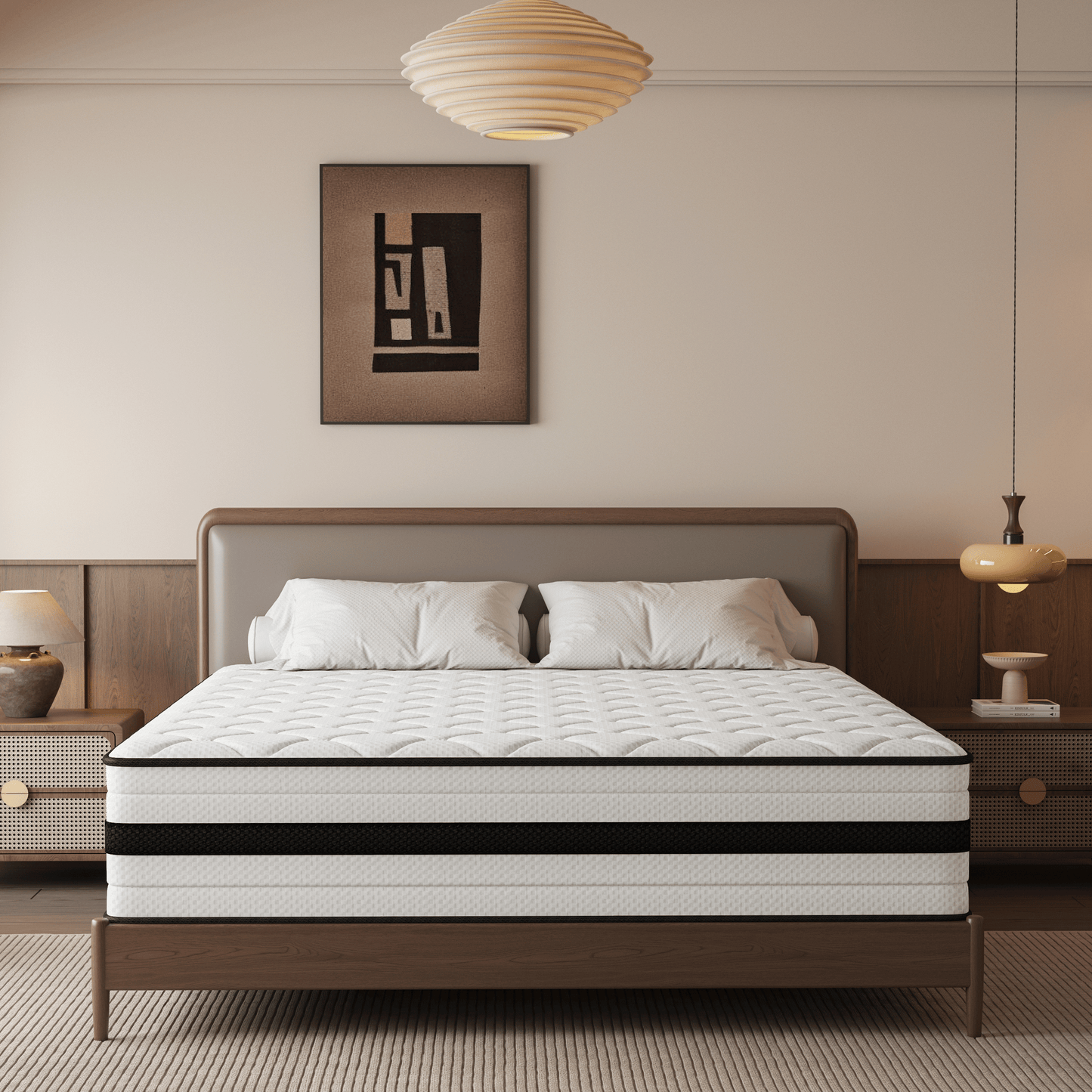 SEEUO Full Size Mattress,14 inch Hybrid Mattress in a Box with Memory Foam & Individual Pocket Spring for Edge Support,Pressure Relief,Medium Firm,CertiPUR-US