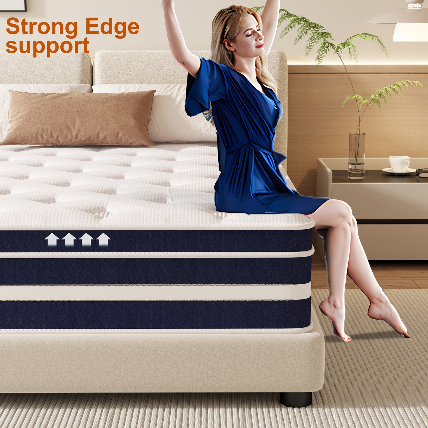 GUUKIN 10 inch King Mattress, Memory Foam & Spring Hybrid Medium Comfort King Size in a Box,Adult