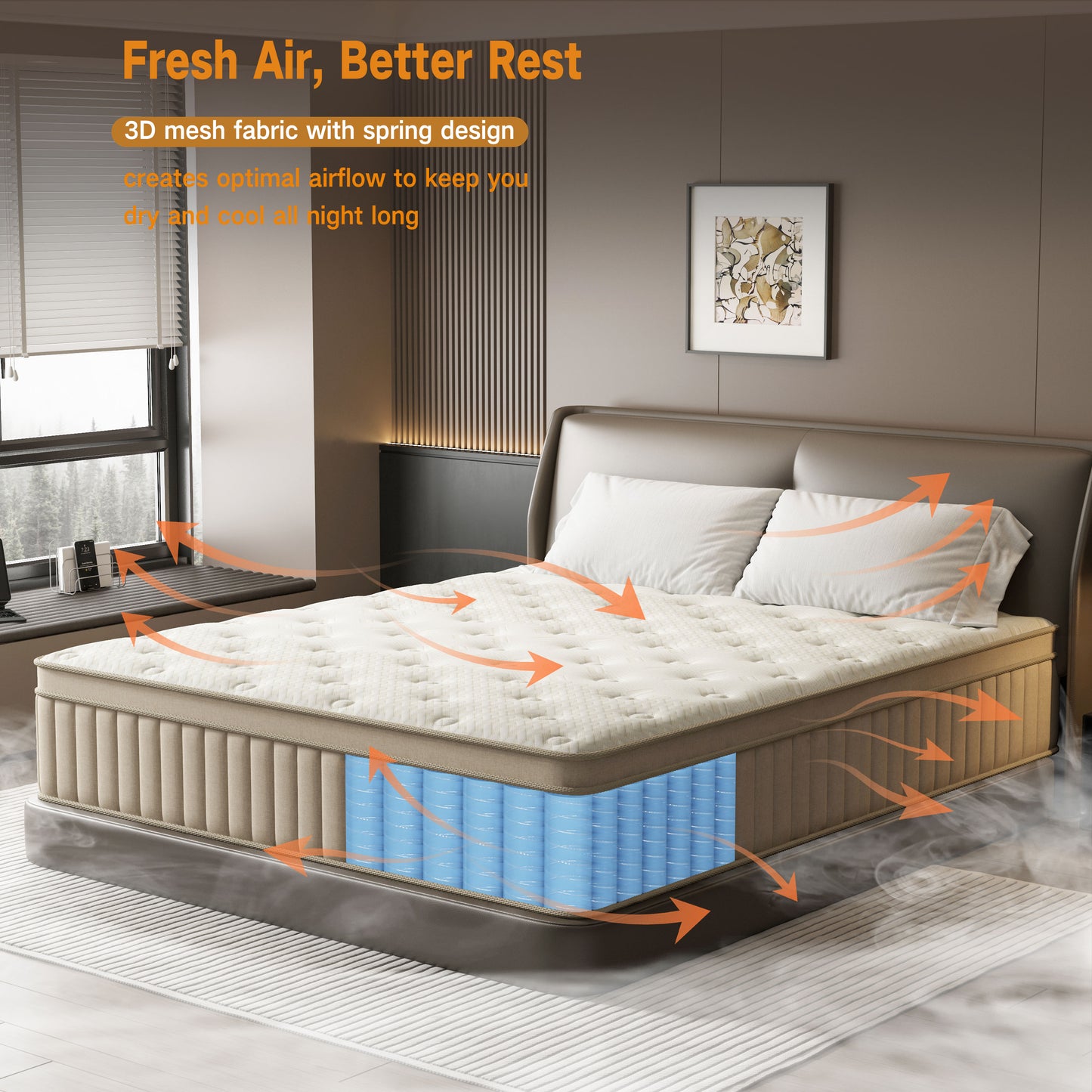 GUUKIN Twin Mattress, 12 Inch Hybrid Gel Memory Foam Mattress with Individually Wrapped Pocket Coils, Medium Firm Support, Pressure Relief, Mattress in a Box