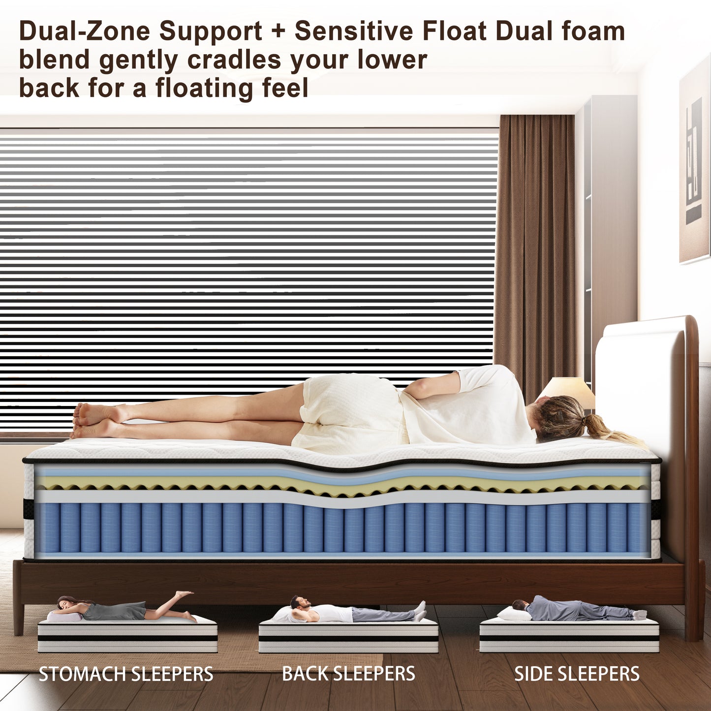 SEEUO Twin Mattress,14 inch Hybrid Mattress in a Box with Memory Foam & Individual Pocket Spring for Edge Support,Pressure Relief,Medium Firm,CertiPUR-US