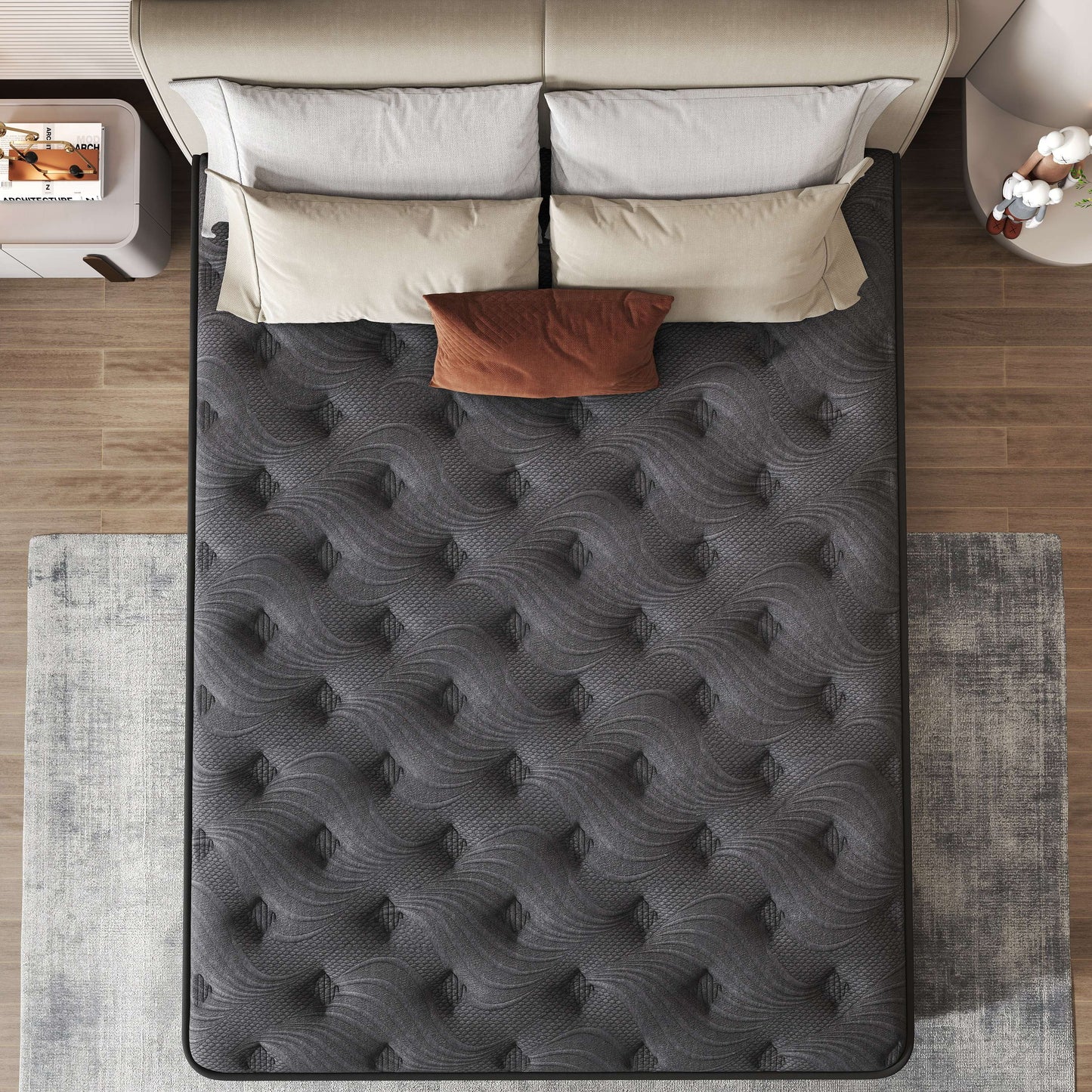 Zekbip 12 inch Full Mattress in a Box, Hybrid Gel Memory Foam with Individually Wrapped Pocket Coils, Medium Firm, Pressure Relief, Cooling Sleep Support for Adult