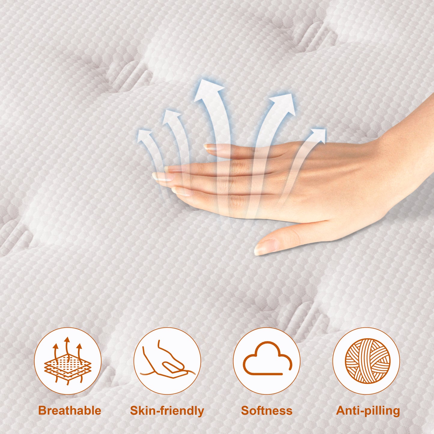 GUUKIN 14 inch King Mattress, Memory Foam & Spring Hybrid Medium Comfort King Size in a Box,Adult