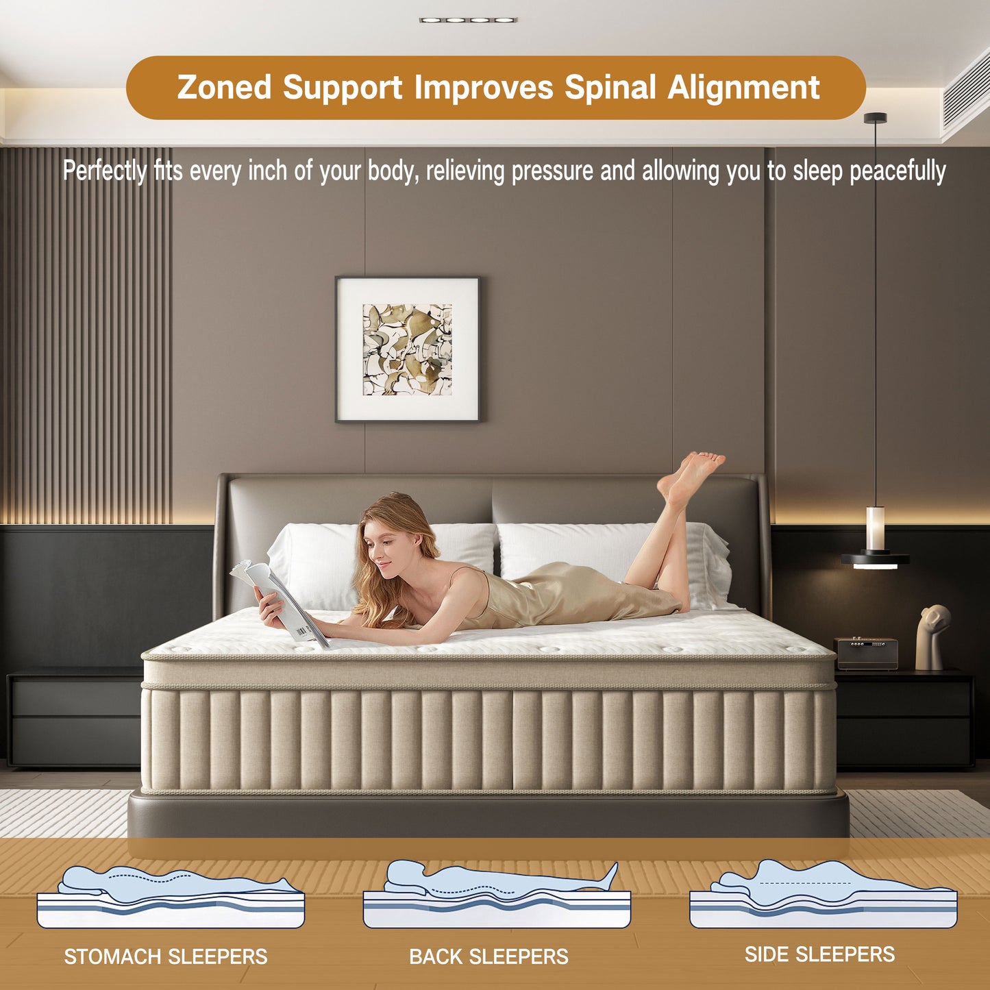 GUUKIN Twin Mattress, 12 Inch Hybrid Gel Memory Foam Mattress with Individually Wrapped Pocket Coils, Medium Firm Support, Pressure Relief, Mattress in a Box